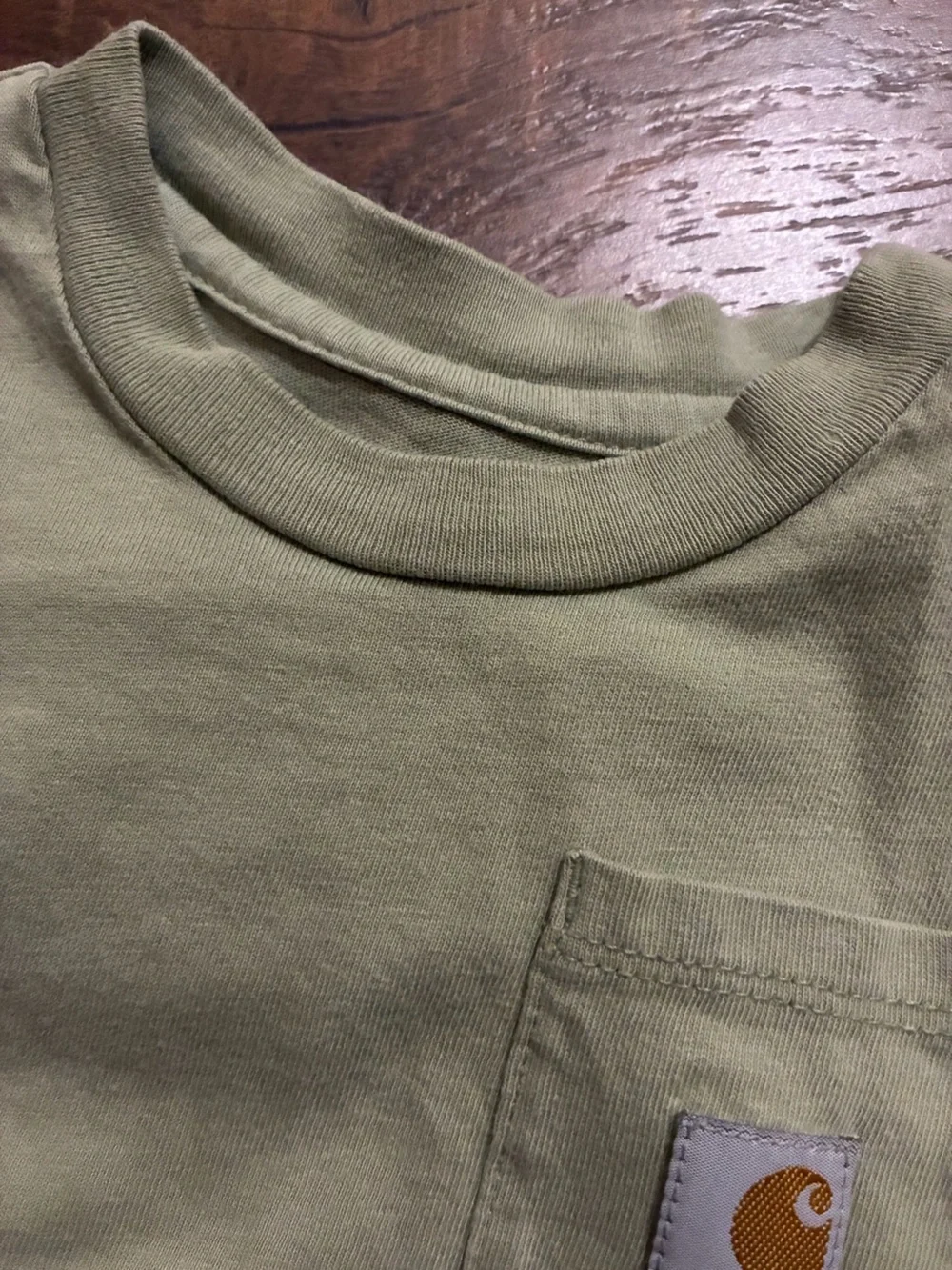 Carhartt Olive Green Pocket Tee Onesie